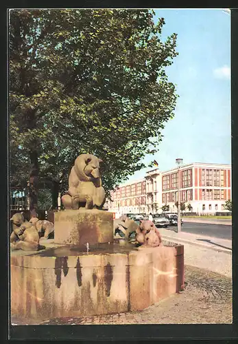 AK Berlin, Staatsratsgebäude mit Brunnen