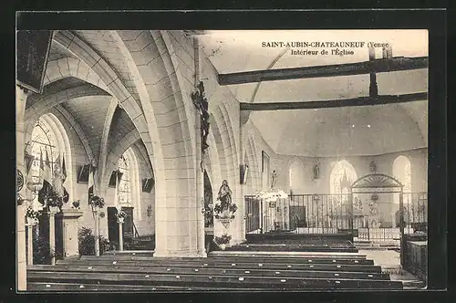 AK Saint-Aubin-Chateau-Neuf, Intérieur de l`Eglise