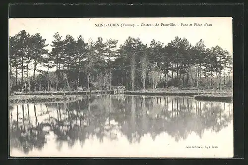 AK Saint-Aubin, Chateau de Frauville, Parc et Pièce d`eau