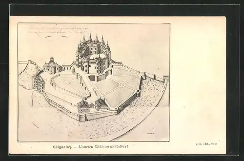 Künstler-AK Seignelay, L`ancien Chateau de Colbert