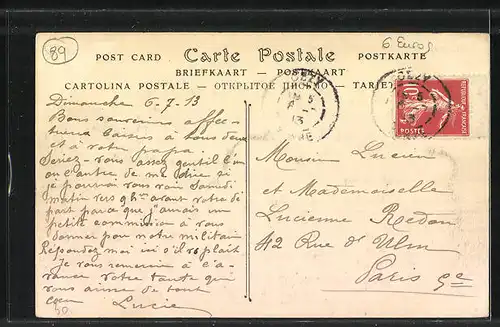 AK St-Aubin-sur-Yonne, Ortspartie mit Kirche