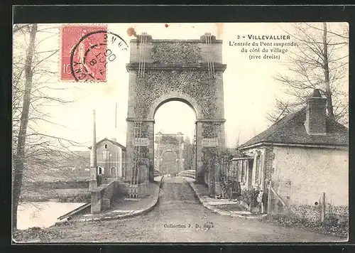 AK Villevallier, L`entrée du Pont suspendu