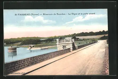 AK Saint-Fargeau, Réservoir de Boudon, La Digue et le puits amont