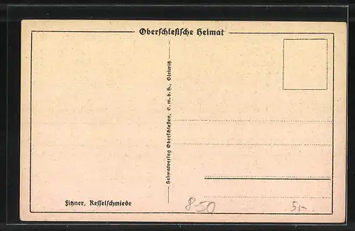 Künstler-AK Kesselschmiede, Fabrikarbeiter