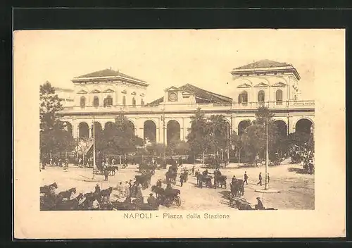 AK Napoli, Piazza della Stazione, Bahnhof