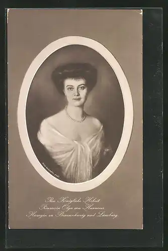 AK Ihre Königliche Hoheit Prinzessin Olga von Hannover Herzogin zu Braunschweig und Lüneburg im Portrait