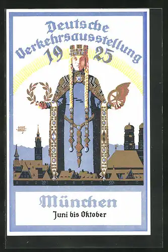 Künstler-AK Siegmund von Suchodolski: München, Deutsche Verkehrsausstellung 1925, Bavaria
