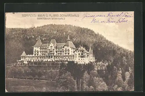 AK Todtmoos i. Schwarzwald, Sanatorium Wehrawald