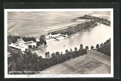 AK Bad Dürrheim, Strandbad vom Flugzeug aus, Fliegeraufnahme