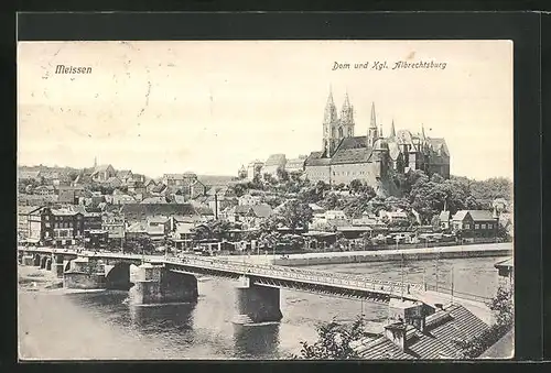 AK Meissen, Dom und königliche Albrechtsburg und Brücke