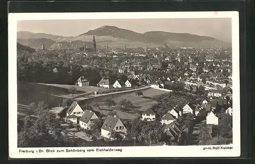 AK Freiburg i. Br., Totalansicht mit Blick zum Schönberg vom Eichhaldenweg