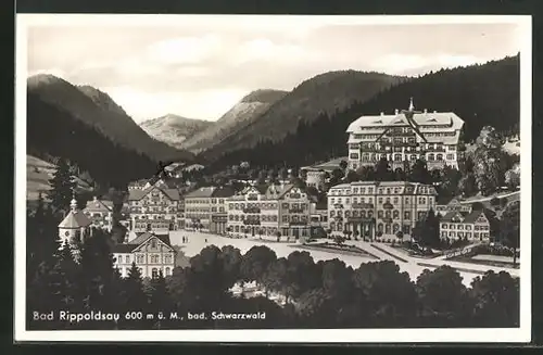 AK Bad Rippoldsau i. Schwarzwald, Ortsansicht mit Kirche