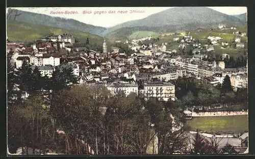 AK Baden-Baden, Blick gegen das neue Schloss