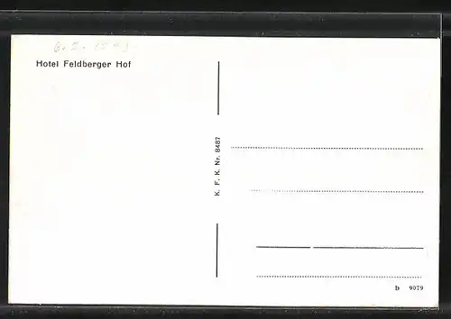 AK Feldberg /Schwarzwald, Hotel Feldberger Hof im Winteridyll