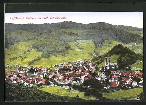 AK Todtnau, Ortsansicht aus der Vogelschau