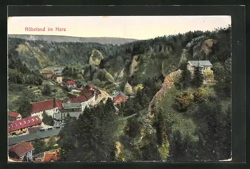 AK Rübeland /Harz, Ortsansicht aus der Vogelschau