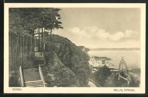 AK Sellin /Rügen, Partie am Strand