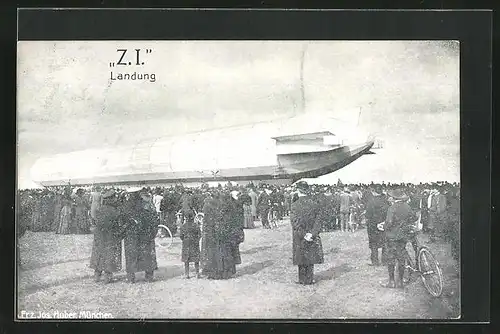 AK München, Zeppelin Z. I. nach der Landung