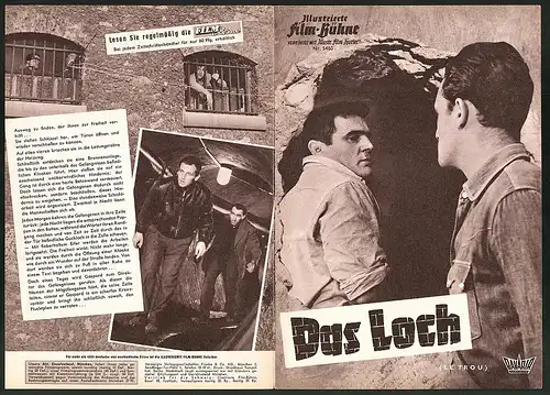 Filmprogramm IFB Nr. 5463, Das Loch, Michel Constantin, Jean Keraudy, Regie: Jacques Becker