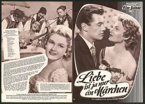 Filmprogramm IFB Nr. 2981, Liebe ist ja nur ein Märchen, Willy Fritsch, Eva Crüwell, Regie: A. M. Rabenalt