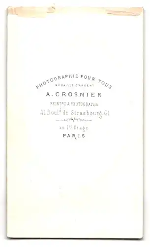 Fotografie A. Crosnier, Paris, 41 Boulevard de Strasbourg, Portrait Jäger mit Eichenlaub