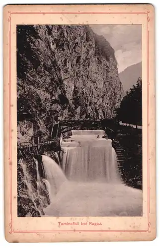 Fotografie unbekannter Fotograf, Ansicht Pfäfers, Taminafall bei Ragaz, Wasserfall