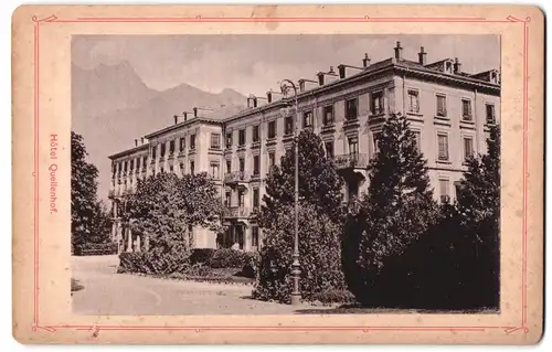 Fotografie unbekannter Fotograf, Ansicht Bad Ragaz, Grand Hotel Quellenhof Frontansicht