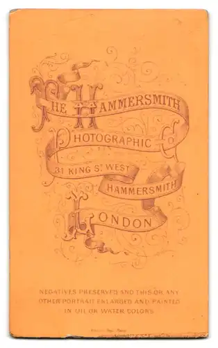 Fotografie The Hammersmith Photographic Co., London-Hammersmith, 31, King St. West, Portrait modisch gekleideter Herr