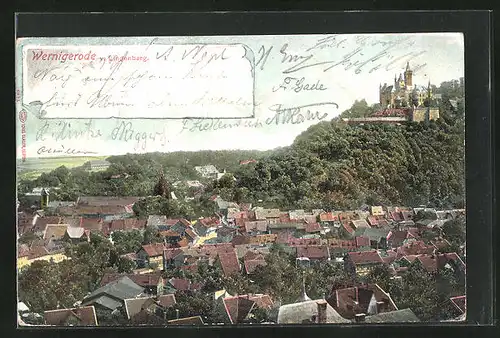AK Wernigerode /Harz, Ortsansicht vom Lindenberg
