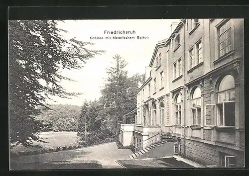 AK Friedrichsruh, Schloss mit historischem Balkon
