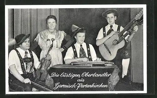 AK Garmisch-Partenkirchen, Die lustigen Oberlandler