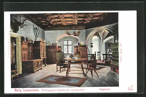 AK Lauenstein, Jagdsaal der Burg, Thüringisch-fränkische Grenzwarte