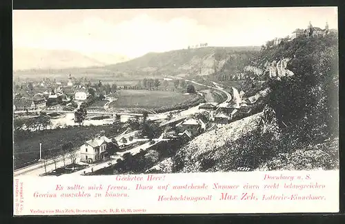 AK Dornburg a. S., Gesamtansicht mit Kirchturm