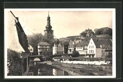 AK Bad Kreuznach, Sponheimer Brücke und Kauzenburg