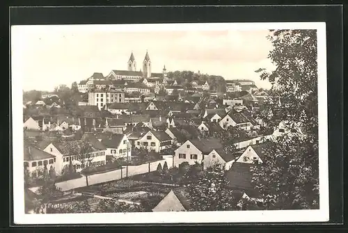 AK Freising, Teilansicht mit Kirche