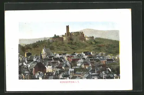 AK Königstein i. T., Teilansicht mit Ruine