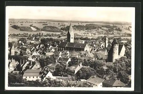 AK Kaufbeuren, Ortsansicht mit Kirche im Mittelpunkt