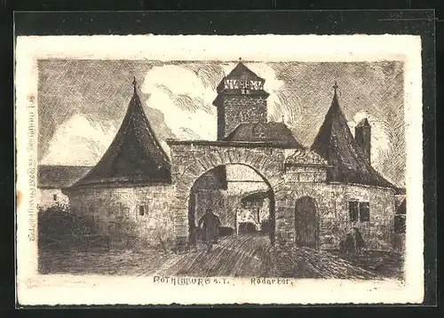 AK Rothenburg, Eingang beim Rädertor