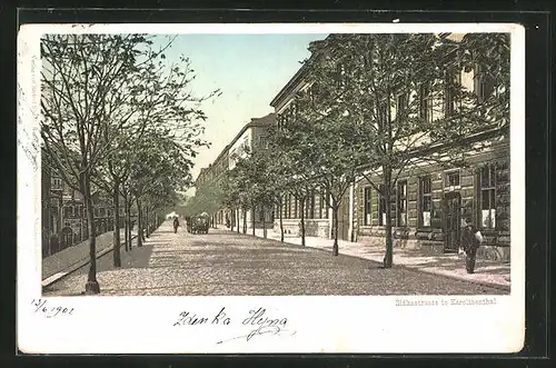 AK Prag / Praha, Zizkastrasse in Karolinenthal