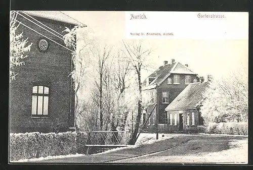 AK Aurich, Gartenstrasse im Winter