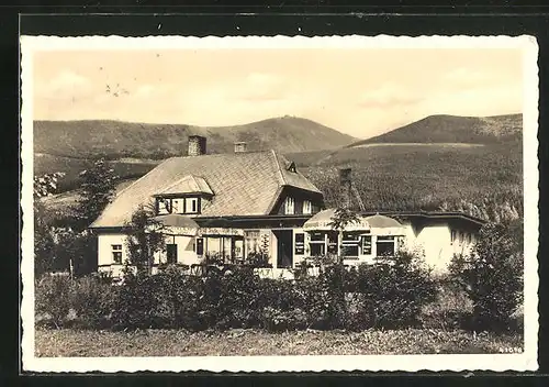 AK Steinseiffen i. Riesengebirge, Cafe Pradler Am Krummhübel 295