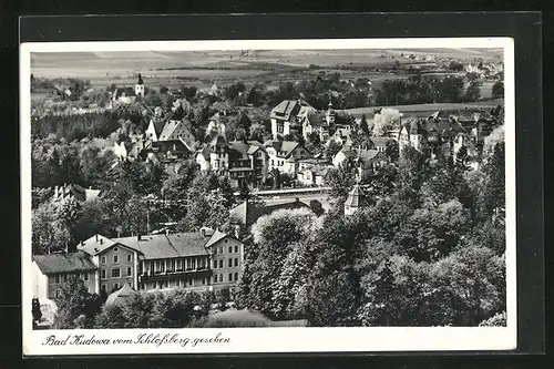 AK Bad Kudowa, Teilansicht vom Schlossberg aus gesehen