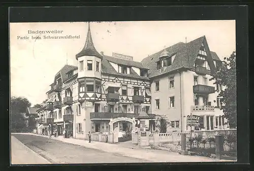 AK Badenweiler, Partie beim Schwarzwaldhotel
