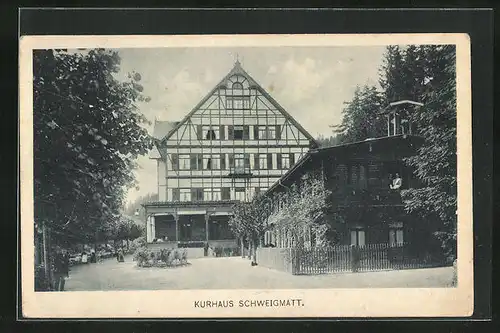 AK Schweigmatt, Blick zum Kurhaus und Hotel