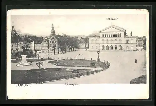 AK Coburg, Schlossplatz und Hoftheater