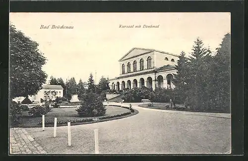 AK Bad Brückenau, Kursaal mit Denkmal