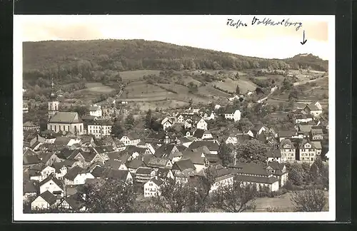 AK Bad Brückenau, Ortsansicht mit Kloster Volkersberg
