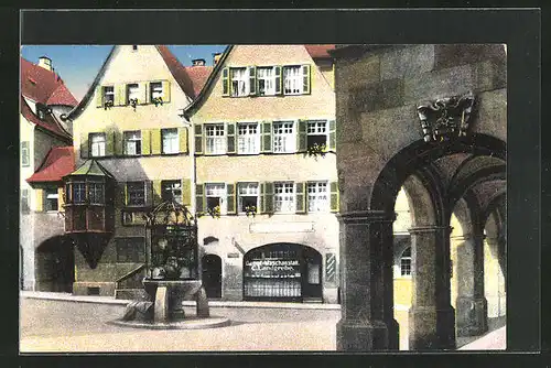 AK Stuttgart, Altstadt, Hans im Glück-Brunnen