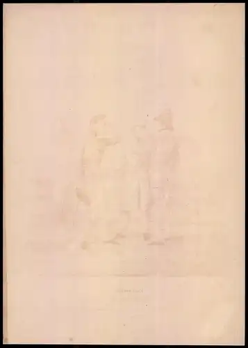 Lithographie Fürstenthum Schaumburg Lippe, Jäger, Tambour, Altkolorierte Lithographie aus Eckert & Monten um 1840