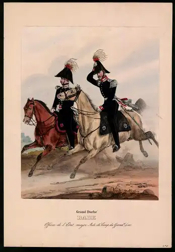 Lithographie Grand Duché Bade, altkoloriert, montiert, aus Eckert & Monten um 1840 Vorzugsausgabe, 35 x 24cm